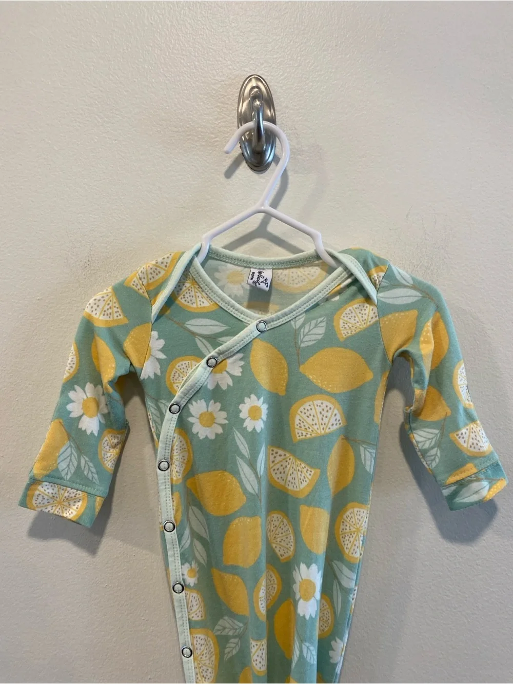 Copper Pearl knitted gown in lemon print newborn buttery soft